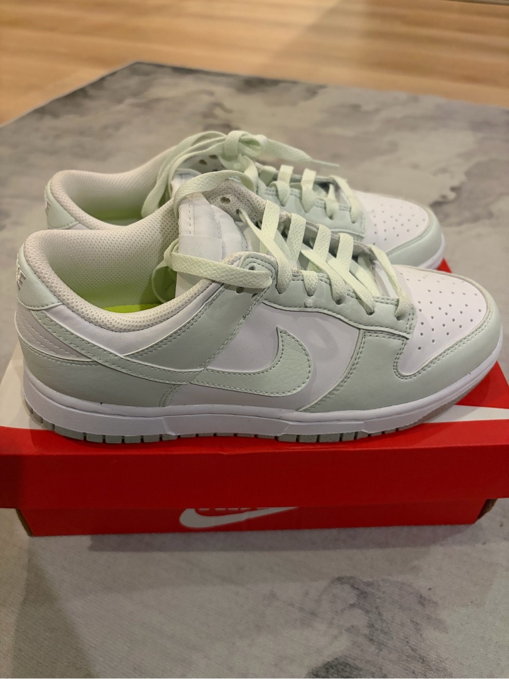 Nike Women’s Low-Top Sneakers in Mint Green and White